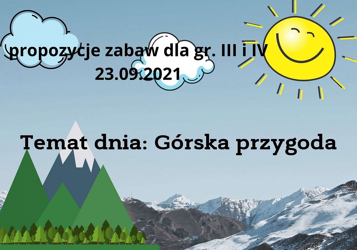 Propozycje zabaw gr. III i IV 23.09.2021