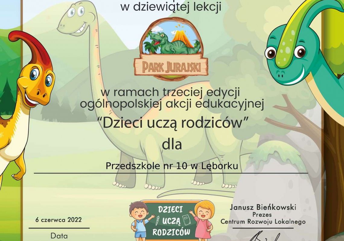 Podziękowanie za udział