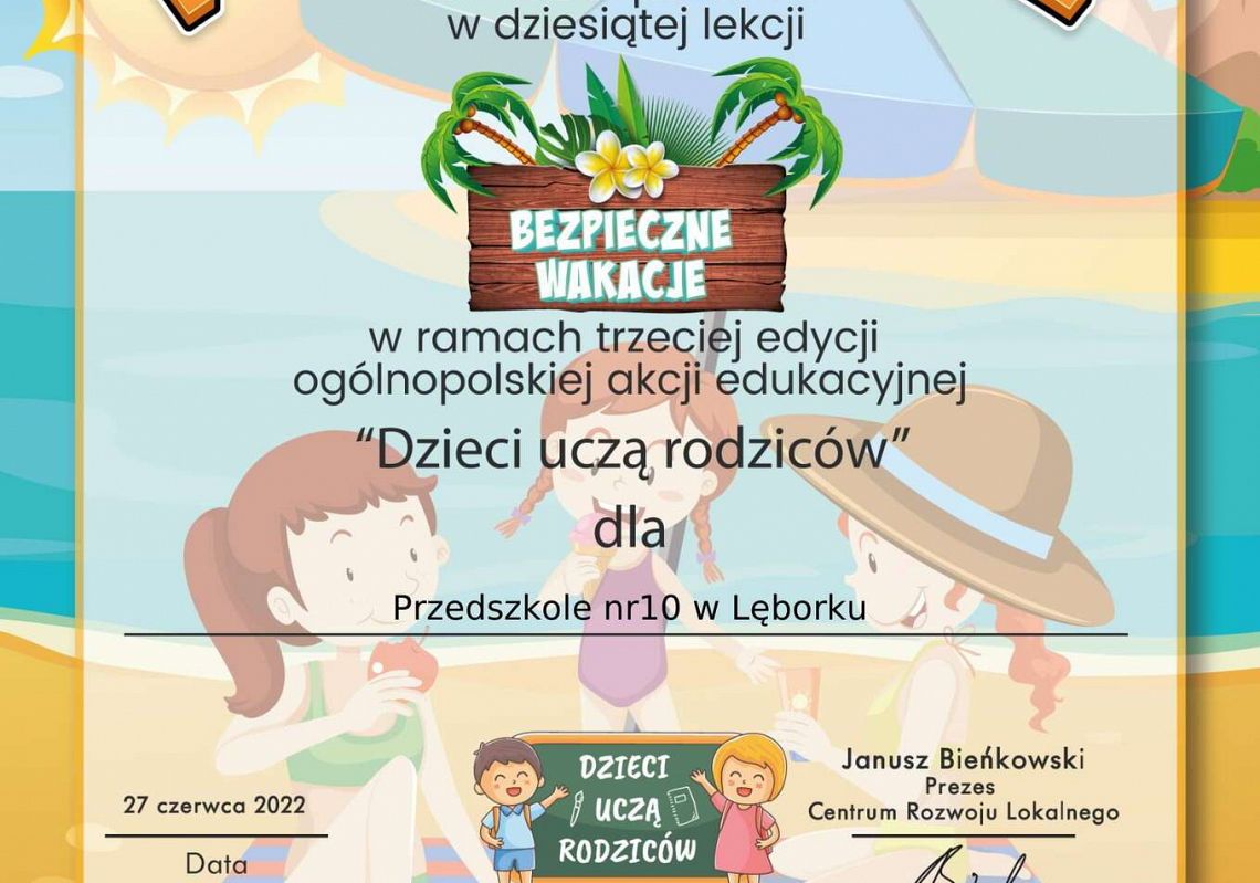 Podziękowanie za udział w lekcji 10