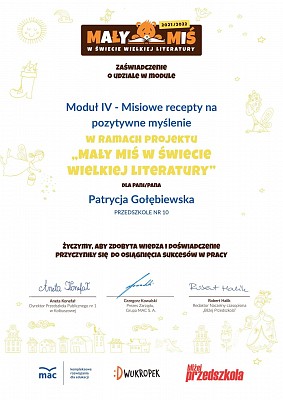 Grafika Mały miś w świecie wielkiej literatury 2021/2022