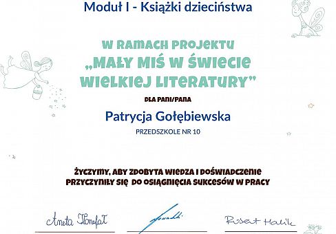 Grafika GR IV "Mały miś w świecie wielkiej literatury" - projekty zakończone