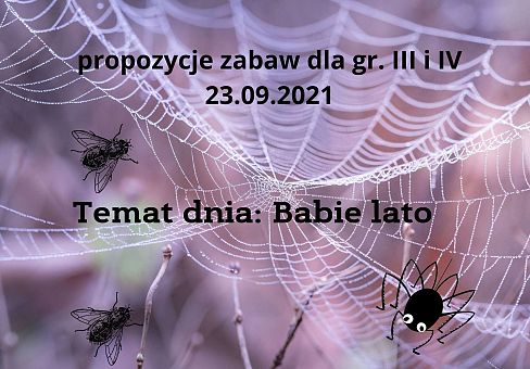 Grafika Propozycje zabaw gr. III i IV  24.09.2021