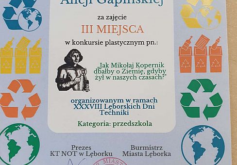 Grafika Gr. III Konkurs plastyczny "Jak Mikołaj Kopernik dbałby o Ziemię, gdyby żył w naszych czasach"