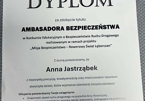 Grafika " Misja bezpieczeństwo - Rowerowy świat Lęborczan"
