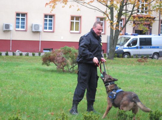 Wizyta w Komendzie Policji-spotkanie z psem