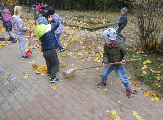 My pomagamy  i przedszkolny ogród sprzątamy
