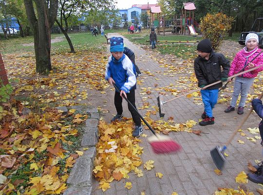 My pomagamy  i przedszkolny ogród sprzątamy