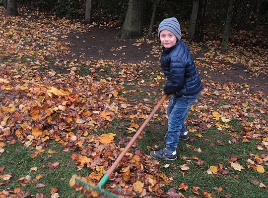 My pomagamy  i przedszkolny ogród sprzątamy