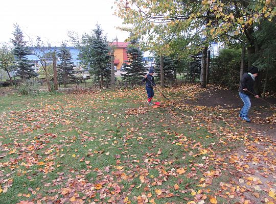 My pomagamy  i przedszkolny ogród sprzątamy