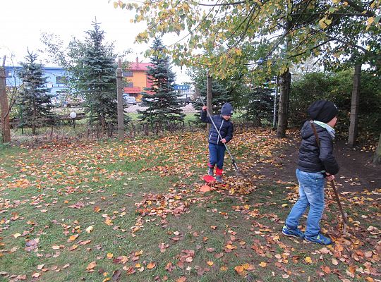 My pomagamy  i przedszkolny ogród sprzątamy