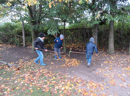 My pomagamy  i przedszkolny ogród sprzątamy