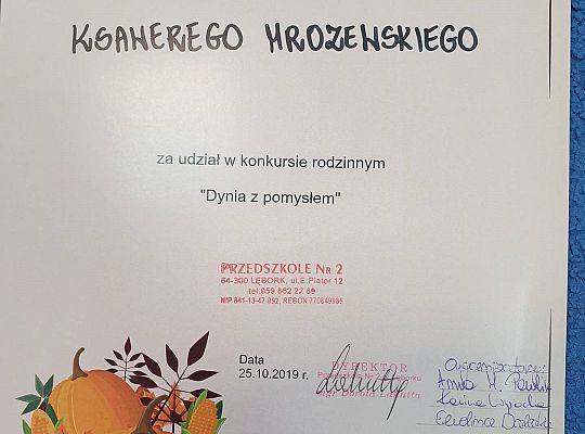 GR IV Wyniki konkursu "Dynia z pomysłem"