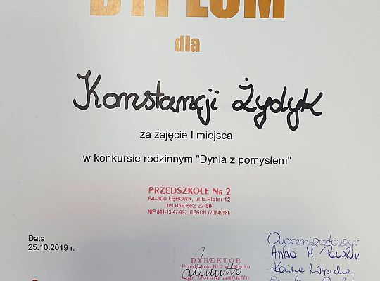 GR IV Wyniki konkursu "Dynia z pomysłem"