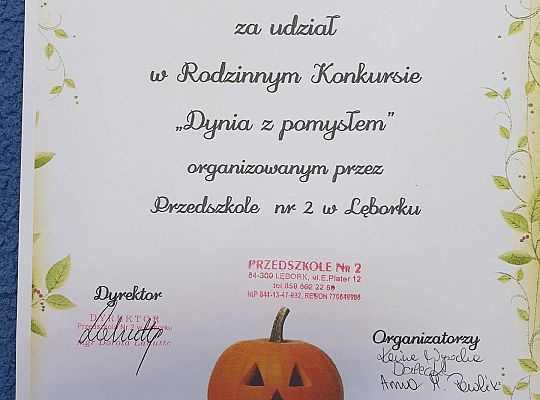 GR IV Wyniki konkursu "Dynia z pomysłem"