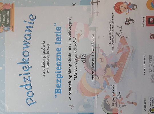 Podziękowania za udział w kolejnych lekcjach