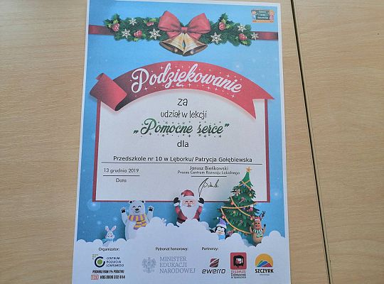 Podziękowanie za udział w kolejnych lekcjach  Dzieci uczą rodzoców