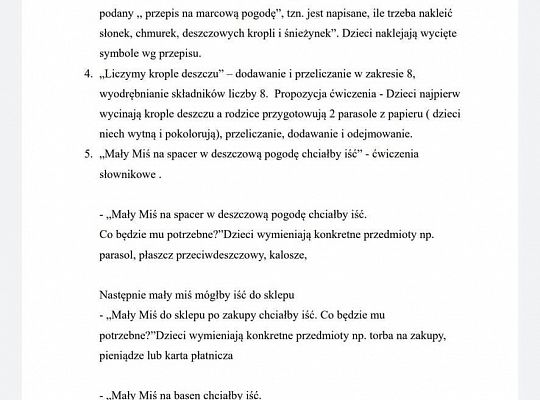 GR III Nauka z rodzicami w domku według podstawy programowej.16.03-20.03 Tydzień-Marcowa pogoda