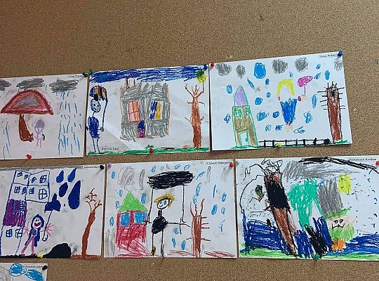 GR III " Spacer w deszczu" rysowanie pastelami, rozwijanie inwencji twórczej