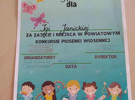 Wyniki Powiatowego Konkursu Piosenki Wiosennej