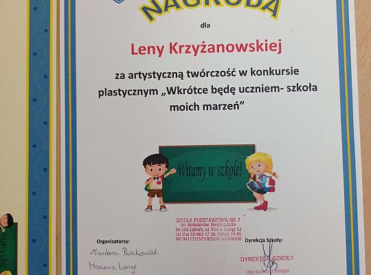 Wyniki konkursu "Wkrótce będę uczniem - szkoła moich marzeń"