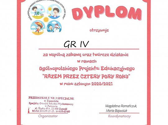 GR IV Kolejny projekt ukończony