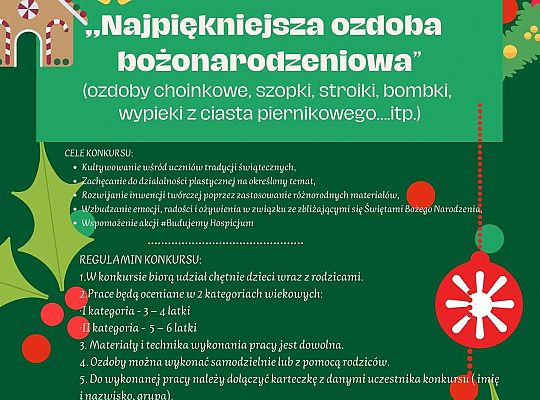KONKURS "Najpiękniejsza ozdoba bożonarodzeniowa"