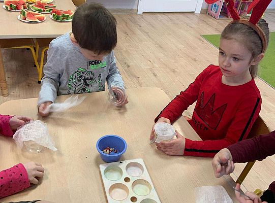 Gr. IV Zabawy badawcze - żywioły: woda, powietrze, ziemia. Poznajemy Ziemię zmysłami.