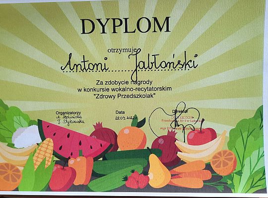 "Zdrowy Przedszkolak " - rozstrzygnięcie konkursu