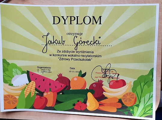 "Zdrowy Przedszkolak " - rozstrzygnięcie konkursu