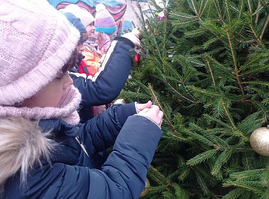 Gr. IV Stroimy choinkę przed przedszkolem