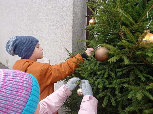 Gr. IV Stroimy choinkę przed przedszkolem