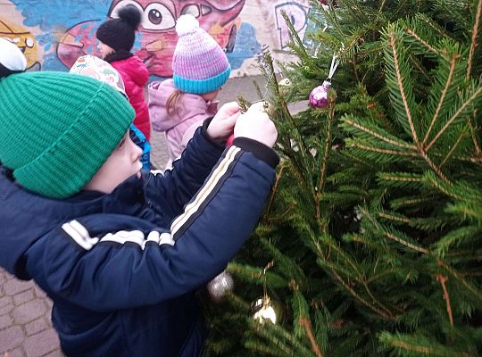Gr. IV Stroimy choinkę przed przedszkolem