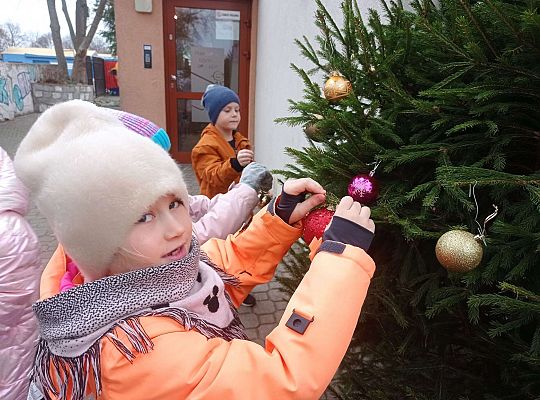 Gr. IV Stroimy choinkę przed przedszkolem