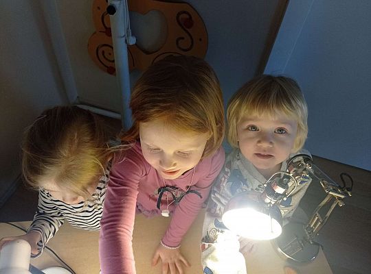 Dzieci bawią się teatrem cieni