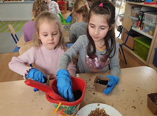 Dzieci przygotowują ziemię do siania