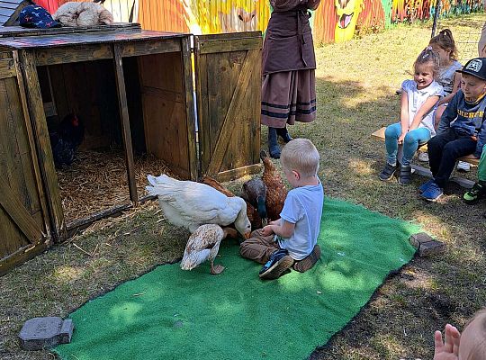 Dzieci poznają wiejskie ptactwo