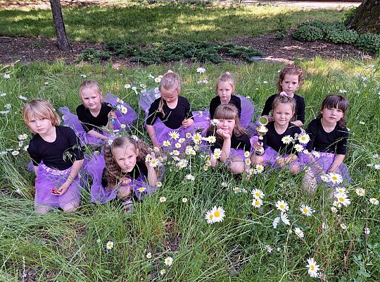 Grupa dziewczynek na łące