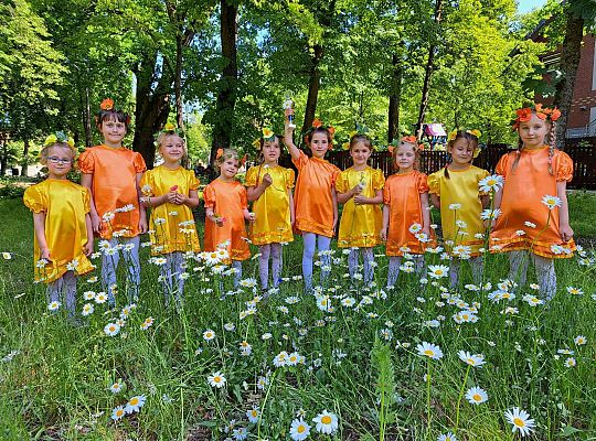 Grupa dziewczynek na łące