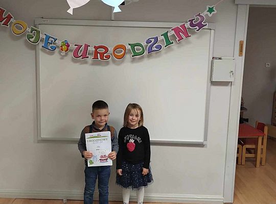 Solenizantka z kolegą