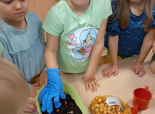 Dzieci sadzą roślinki