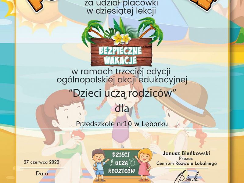 Grafika Podziękowanie za udział w lekcji 10