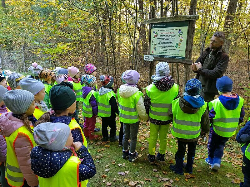 Grafika Wycieczka do Drętowa- poznajemy las, pracę leśniczego oraz sokolnika